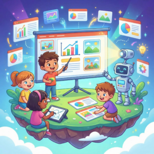 Capa do curso PowerPoint Kids: Criatividade e Apresentações Escolares Divertidas - Phocus Cursos